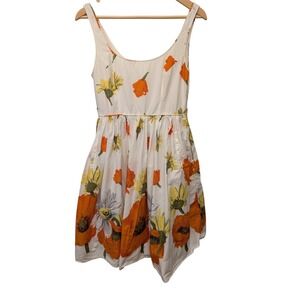 Moulinette Soeurs Anthropologie Floral Poppy Dress‎ Size 4 Cottagecore Garden